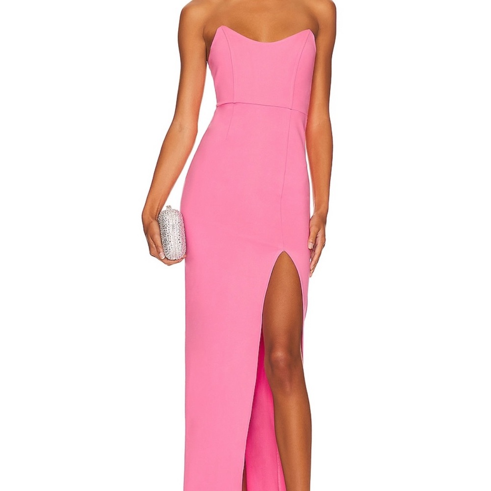 Ryleigh Strapless Maxi Dress in Pink
